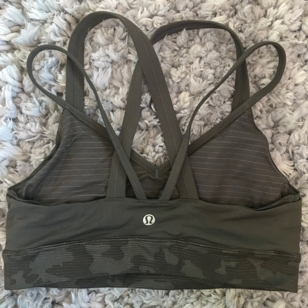Rare army green strappy Lululemon sports bra